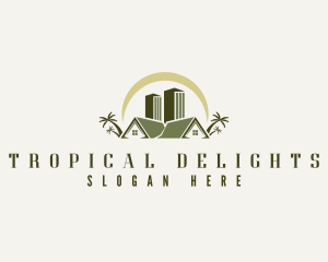 Tropical Building Lodging logo design