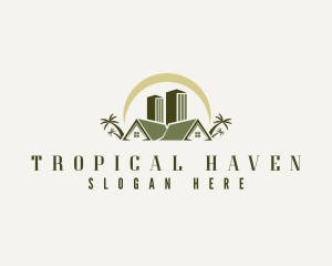 Tropical Building Lodging logo design