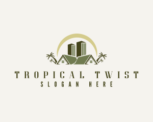 Tropical Building Lodging logo design