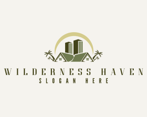 Tropical Building Lodging logo design