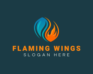 Fire Water Cooling logo design