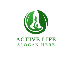 Green Organic Leaves logo