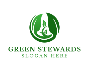 Green Organic Leaves logo design