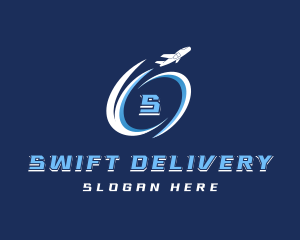 Logistics Airplane Delivery logo design