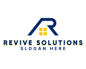 Residential Roof Letter AR logo design