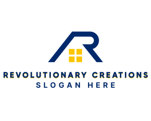 Residential Roof Letter AR logo design