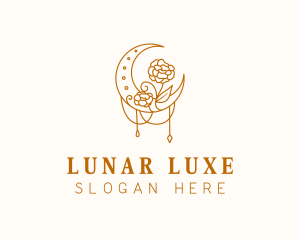 Beauty Lunar Flower logo design