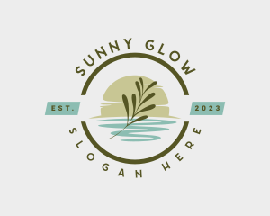 Sun Beach Badge logo design