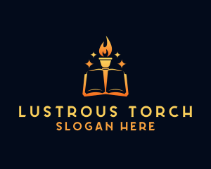 Fire Torch Book logo design