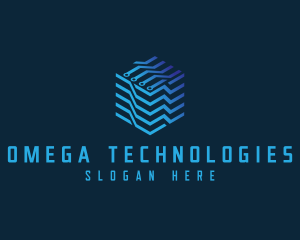 Technology Digital Cube Circuitry  logo design