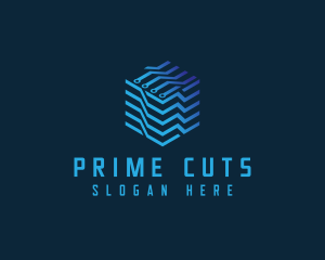 Technology Digital Cube Circuitry  logo design