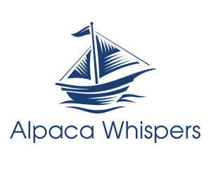 Blue Sailboat Ship logo design