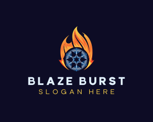 Flame Snowflake Exhaust logo design