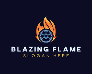 Flame Snowflake Exhaust logo design