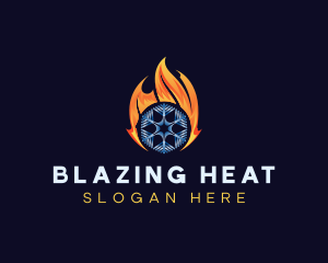 Flame Snowflake Exhaust logo design