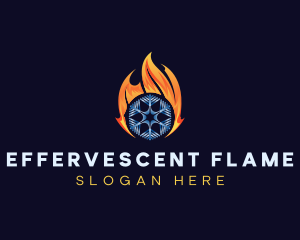 Flame Snowflake Exhaust logo design