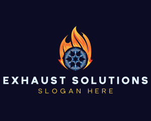 Flame Snowflake Exhaust logo design