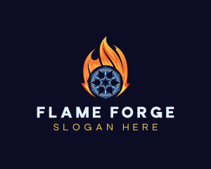 Flame Snowflake Exhaust logo design