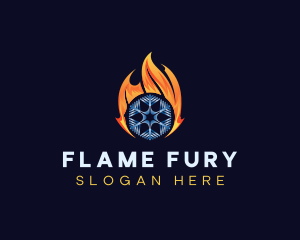 Flame Snowflake Exhaust logo design