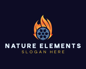 Flame Snowflake Exhaust logo design