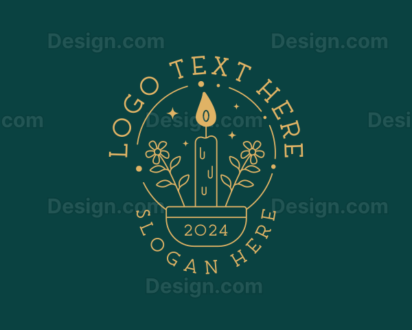 Candle Decor Flower Logo
