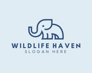 Wildlife Minimalist Elephant logo design