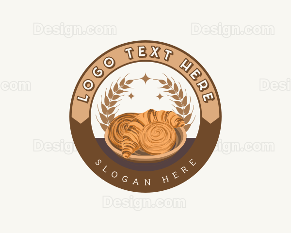 Wheat Bread Croissant Logo