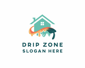 Paint Drip Brush logo design