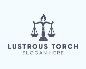 Justice Scale Torch logo design