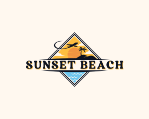 Beach Travel Tourism logo design