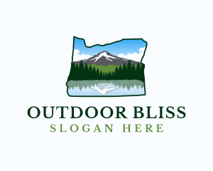 Oregon Mt Hood Lake logo design