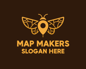 Gold Insect Locator logo design