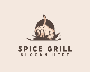 Garlic Spices Ingredient logo design