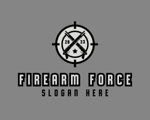 Firearm Gun Crosshair logo design