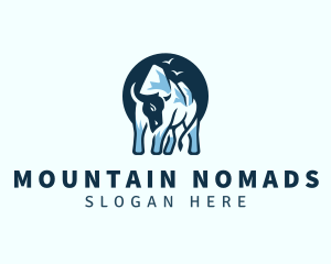 Buffalo Wildlife Mountain logo design