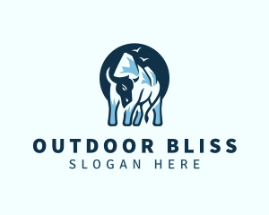 Buffalo Wildlife Mountain logo design