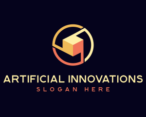 Artificial Intelligence Cube logo design