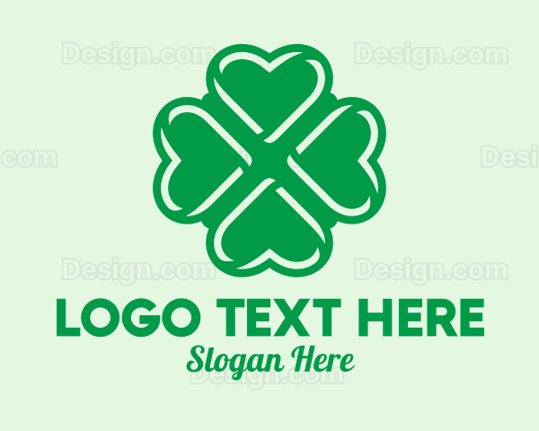 Green Heart Shamrock Logo