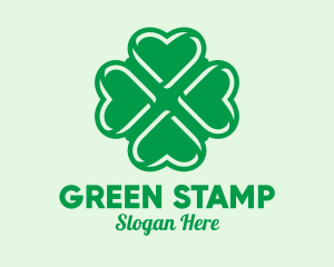 Green Heart Shamrock  logo design