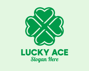 Green Heart Shamrock  logo design