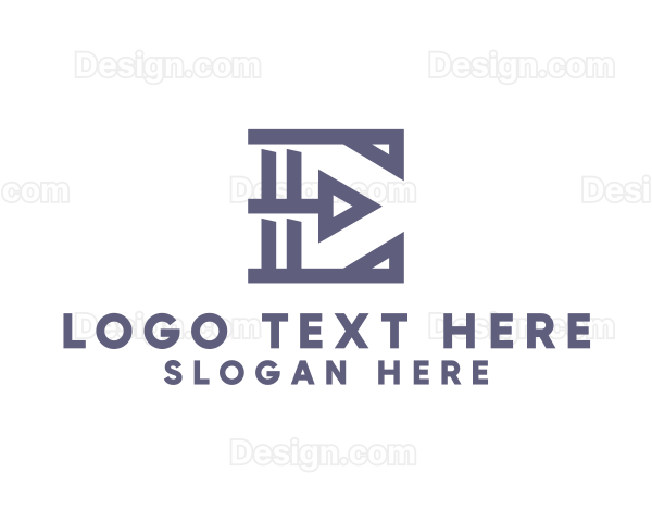 Geometric Shape Letter E Logo