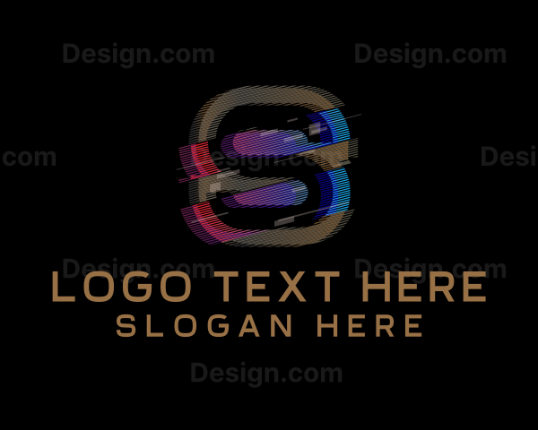 Gradient Glitch Letter S Logo