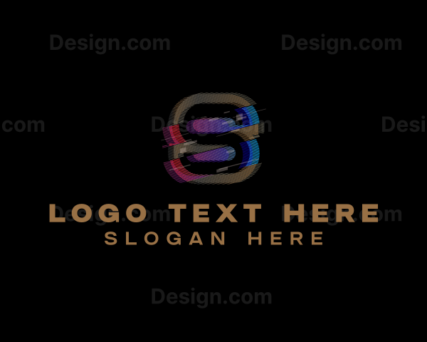 Gradient Glitch Letter S Logo