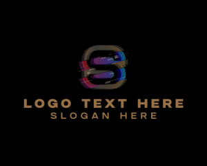 Gradient Glitch Letter S logo