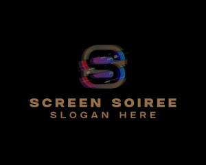 Gradient Glitch Letter S logo design