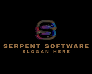 Gradient Glitch Letter S logo design