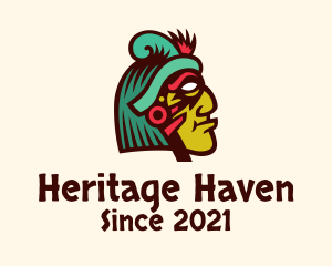Colorful Mayan Face logo