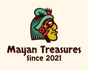 Colorful Mayan Face logo