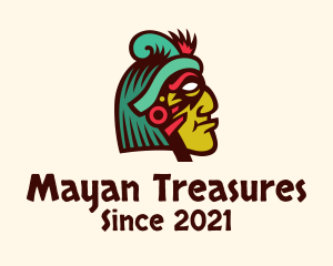 Colorful Mayan Face logo design