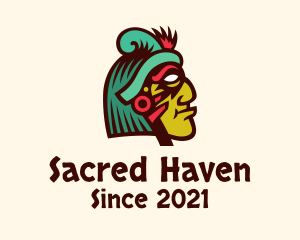 Colorful Mayan Face logo design